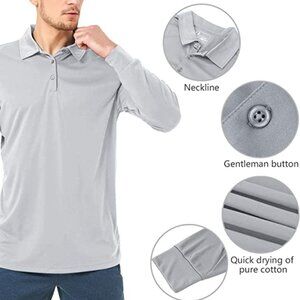 Silver Polo Long Sleeve Shirt - Brand New